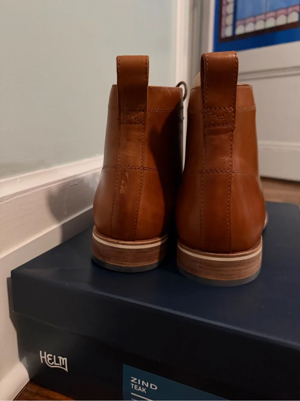 Brand new, Men's Helm Brown Leather Lace-Up Boots